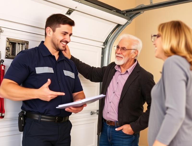 Garage Door Ronda team helping customers with garage door installation in Ronda, NC